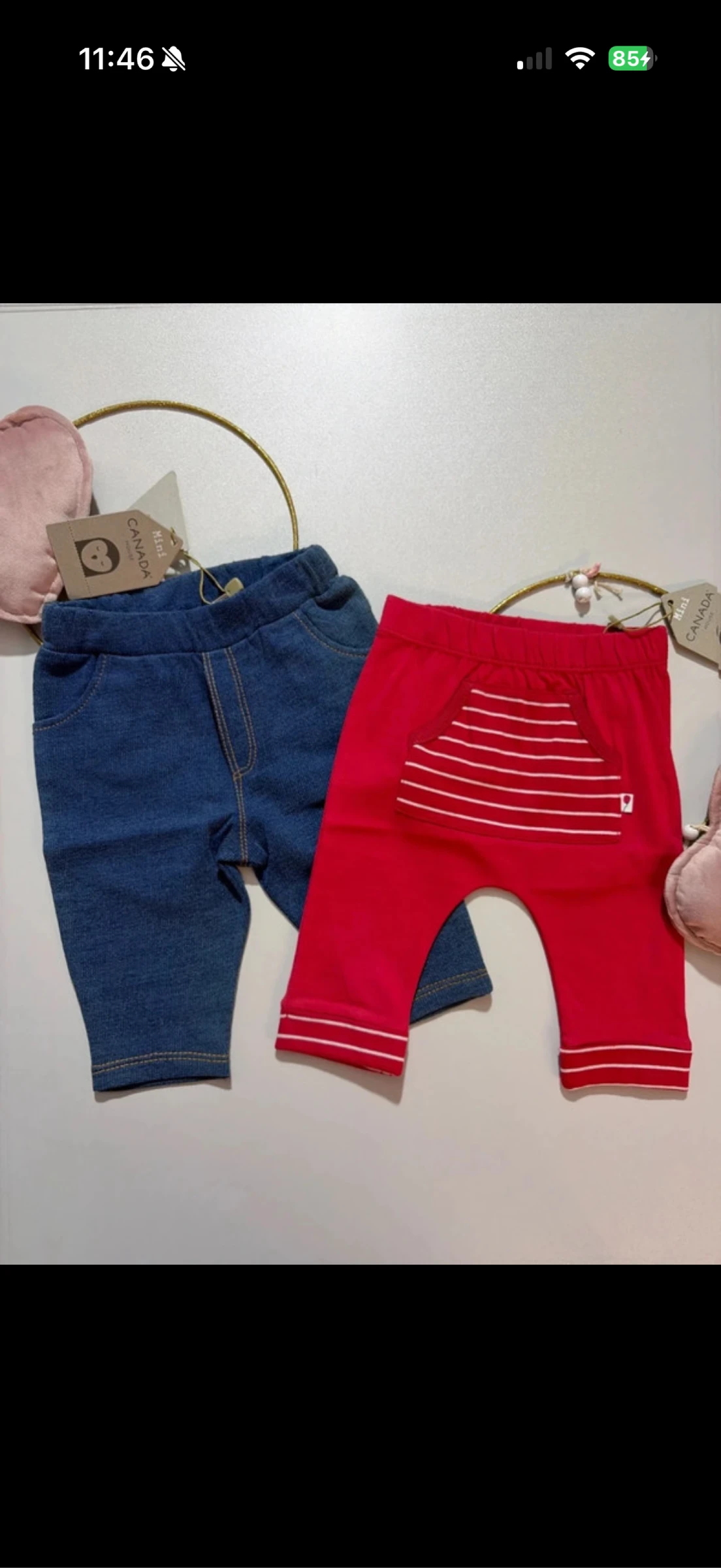Lot De 2 pantalons bébé – neuf - taille 1/3 mois